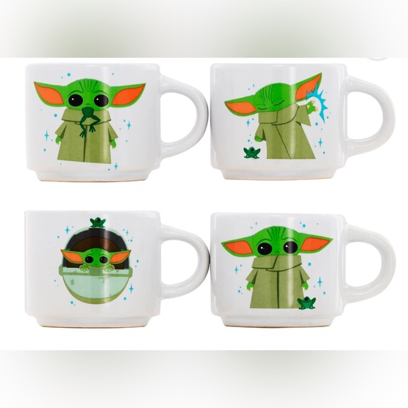 Star Wars Mandalorian 4 Piece Mug Set- 4oz Stackable Mugs. - Picture 2 of 2